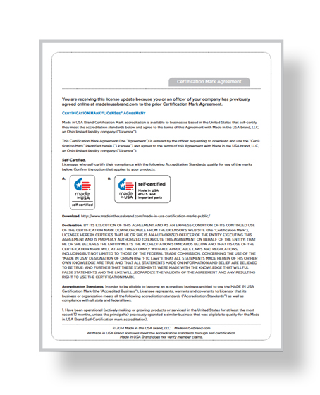 Paying Member Accreditation Standards/License Agreement